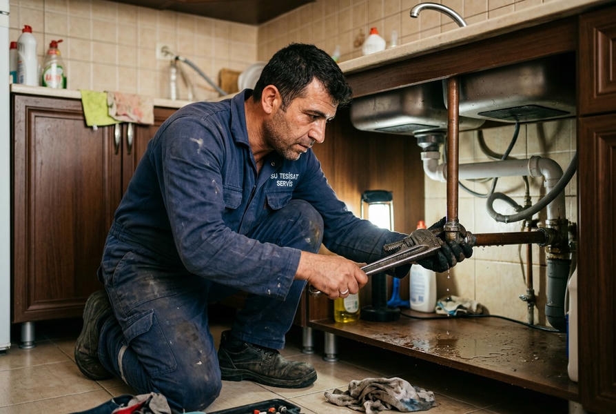 Lavabo altı gider ve vana kontrolü
